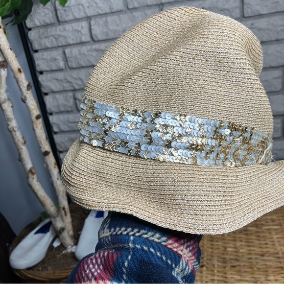 Eugenia Kim Straw Hat with Sequin Ribbon - Picture 4 of 6